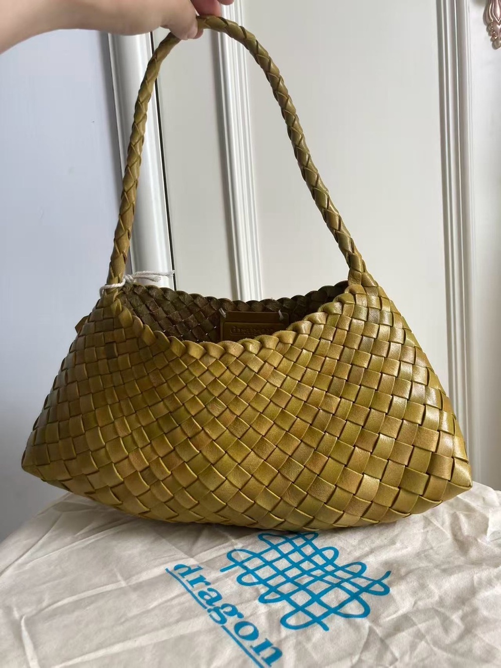 Dragon Diffusion Mustard Green Rosanna Leather Shoulder Bag - Picture 8 of 9